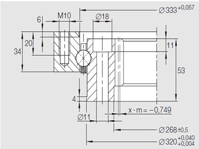 INA Series VI Four Point Contact Bearings(Internal Gear)